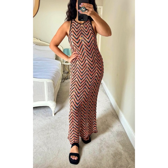 NEW Zara crochet knit chevron pattern long cardigan - Picture 10 of 11